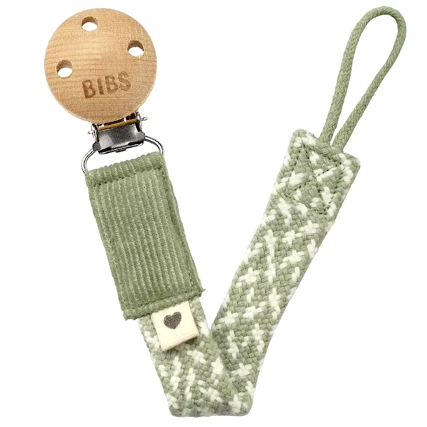 Bibs Paci Braid Sage - Ivory Emzik Askısı - Emzik ve Aksesuarları