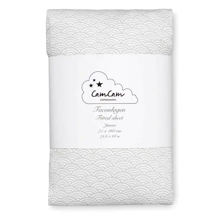 Cam Cam Copenhagen Cam Cam Grey Wave Junior Çocuk Çarşafı 90x180 cm - Alez, Çarşaf