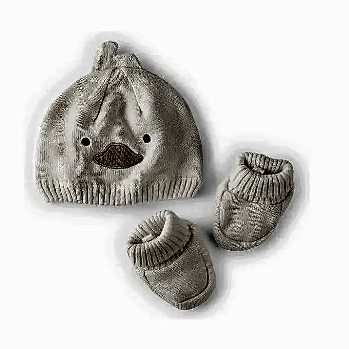 Carters Carter's Bebek Örme Patik Şapka 2'li Set Ekru - Eldiven,Şapka,Bere,Atkı