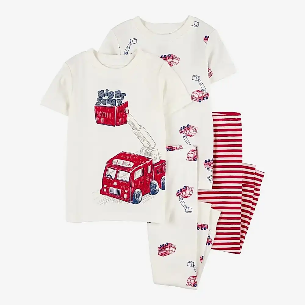 Carters Carter's Yazlık Erkek Çocuk Pijama Takımı 4'lü Set Kırmızı - Pijamalar