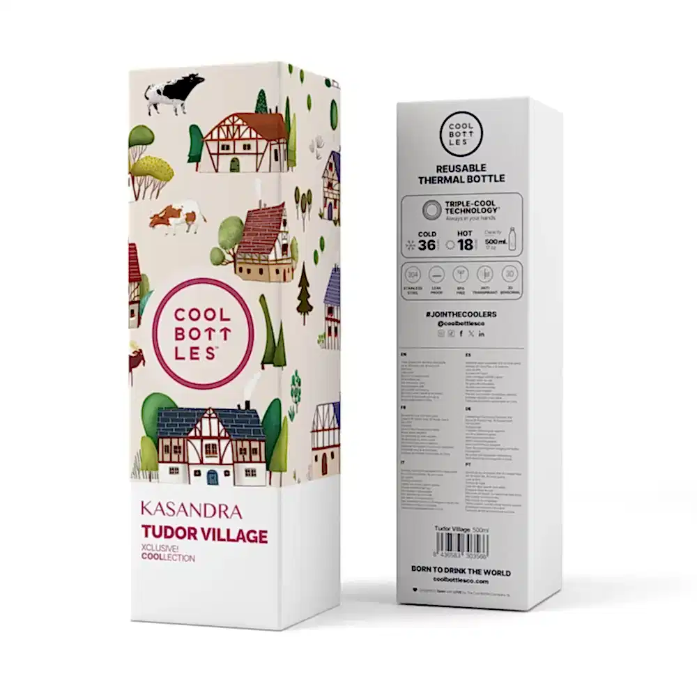 Cool Bottles Paslanmaz Çelik Suluk - The Kids Bottle Tudor Village 500 ml - Görsel 4