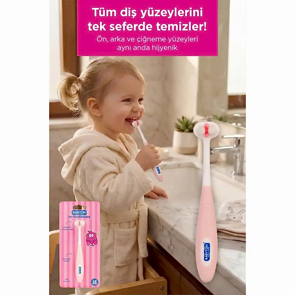 Babyton 3 Boyutlu Diş Fırçası Pinky