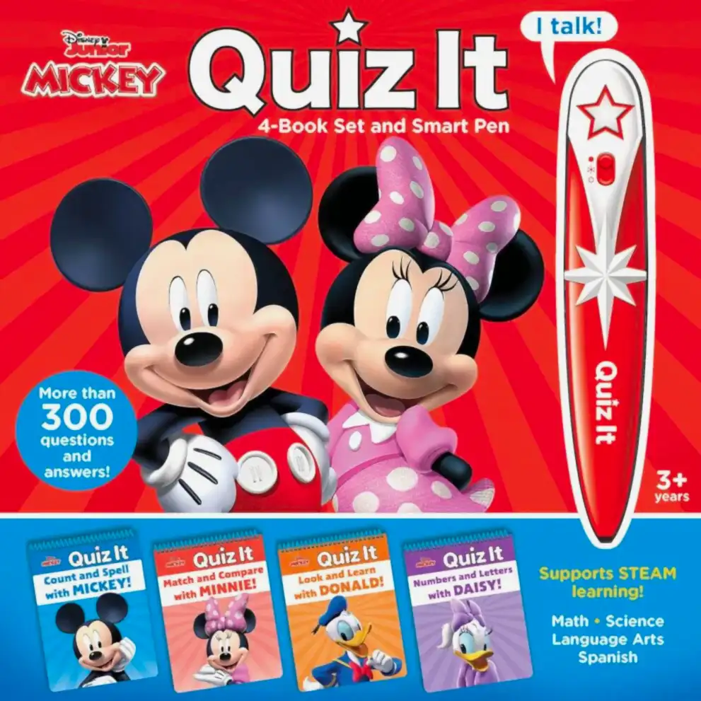 Pi Kids Disney: Mickey - Quiz It Pen - 4 Book Set And Talking Smart Pen - Kitap