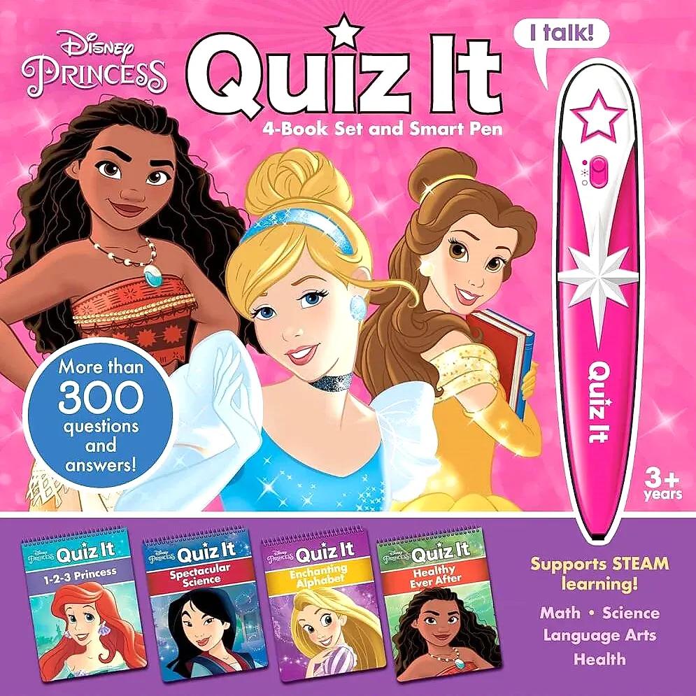 Pi Kids Disney Princess: Quiz It Pen - 4 Book Set And Talking Smart Pen - Kitap
