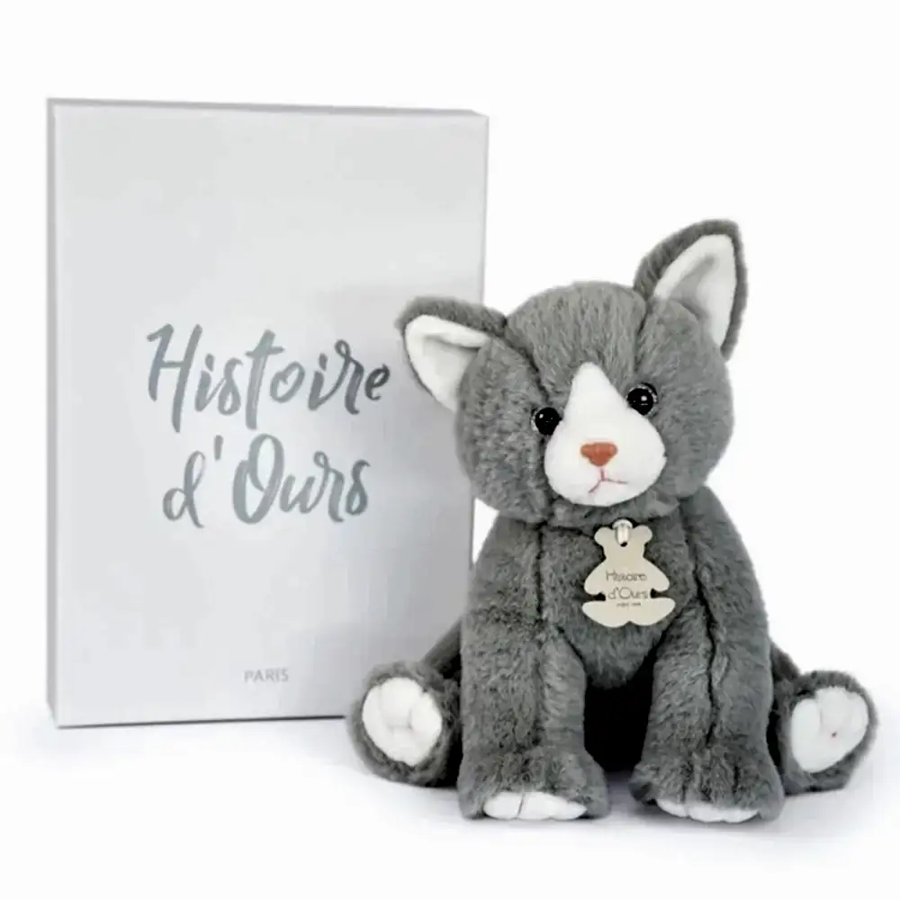 Doudou Gri Yavru Kedi 18 cm - Peluş - Görsel 2