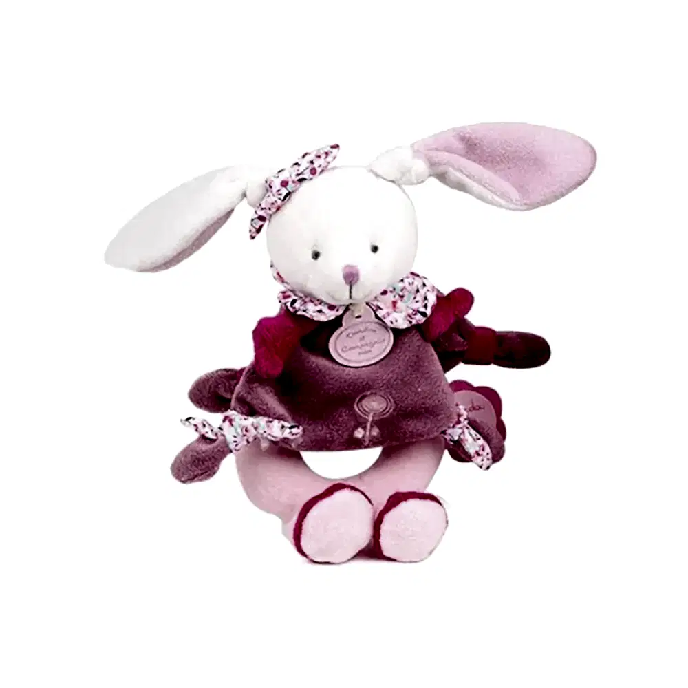 Doudou Hediye Kutulu Çıngıraklı Pembe Tavşan 19 cm - Peluş - Görsel 2