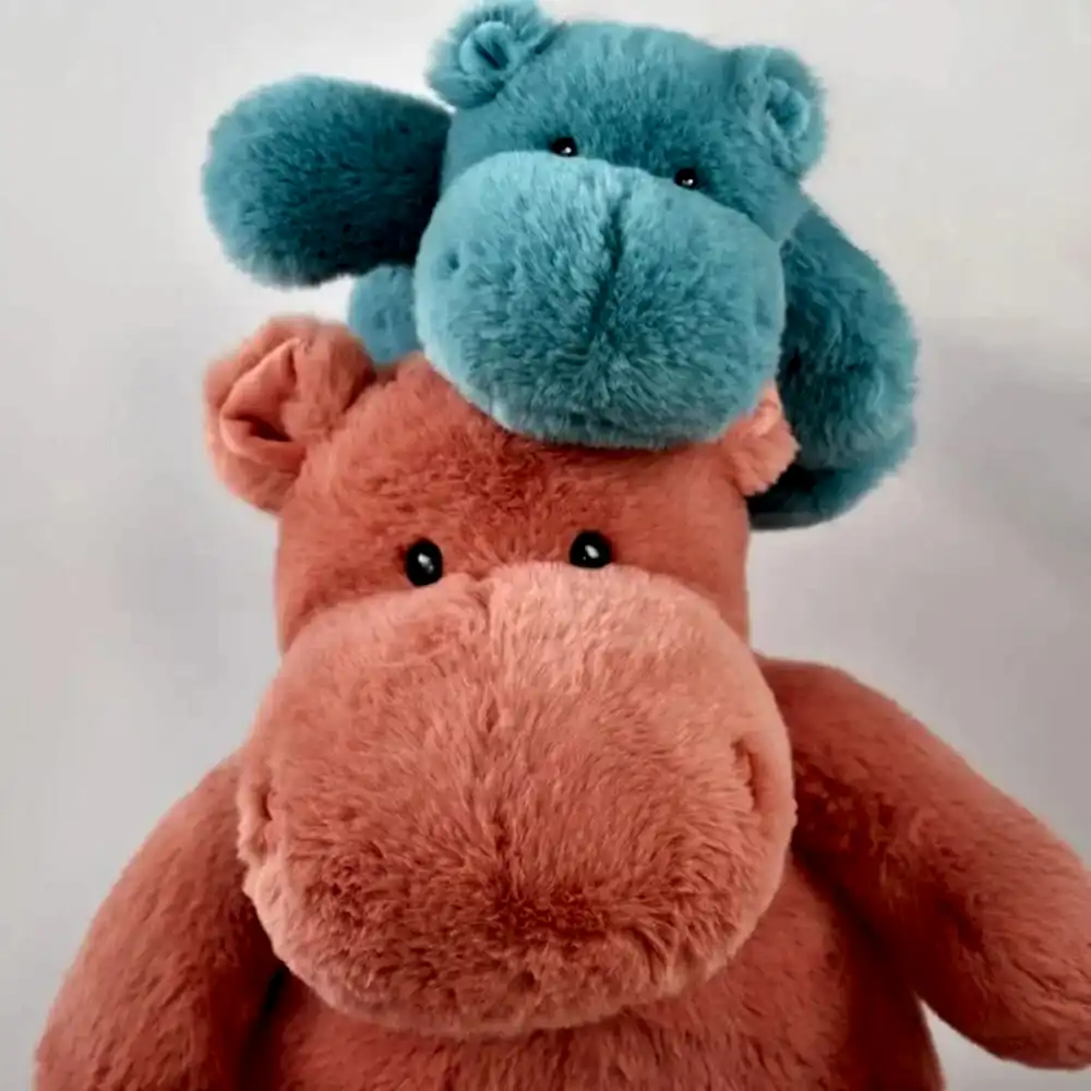 Doudou Mavi Hipopotam 25 cm - Peluş - Görsel 2