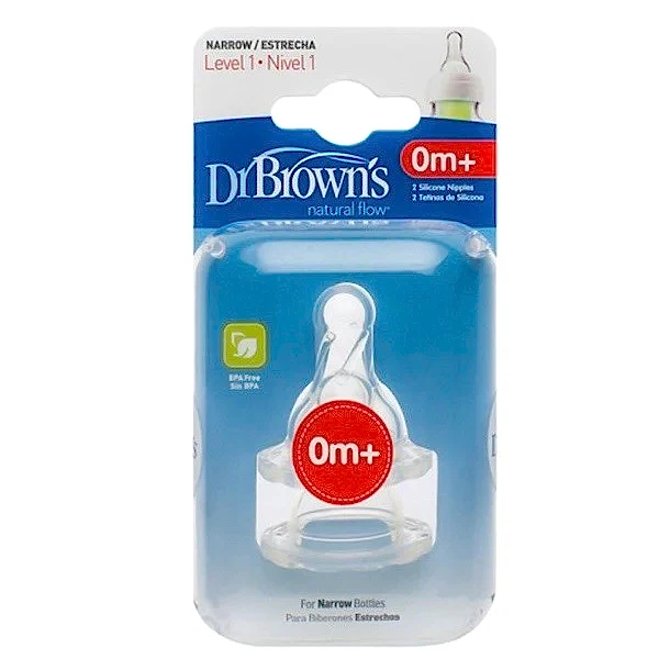 Dr.Browns Dr Browns 1. Seviye Dar Ağız Silikon Biberon Emziği İkili 0m+ STD - Biberon ve Aksesuarları