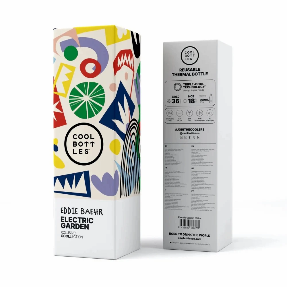 Cool Bottles Paslanmaz Çelik Suluk - Electric Garden 500 ml - Görsel 4