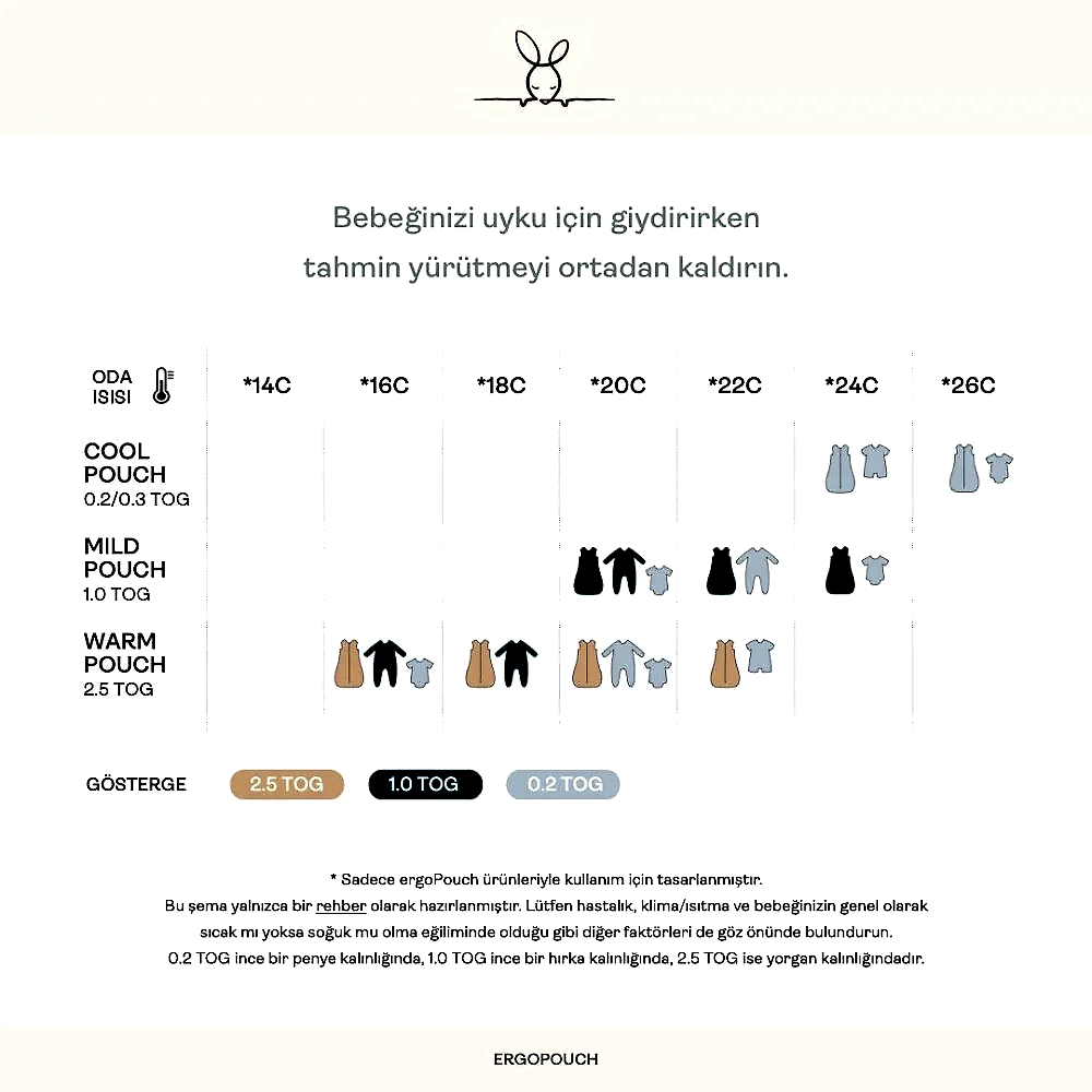 ErgoPouch Australia ErgoPouch Organik Koton Kundak 2.5 TOG Golden Bej - Görsel 2