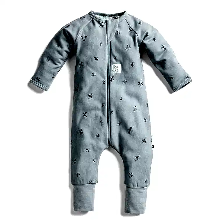 ErgoPouch Australia ErgoPouch Organik Pamuklu Patikli Pijama Tulum 1.0 TOG Dragonflies Mavi - Uyku Tulumu