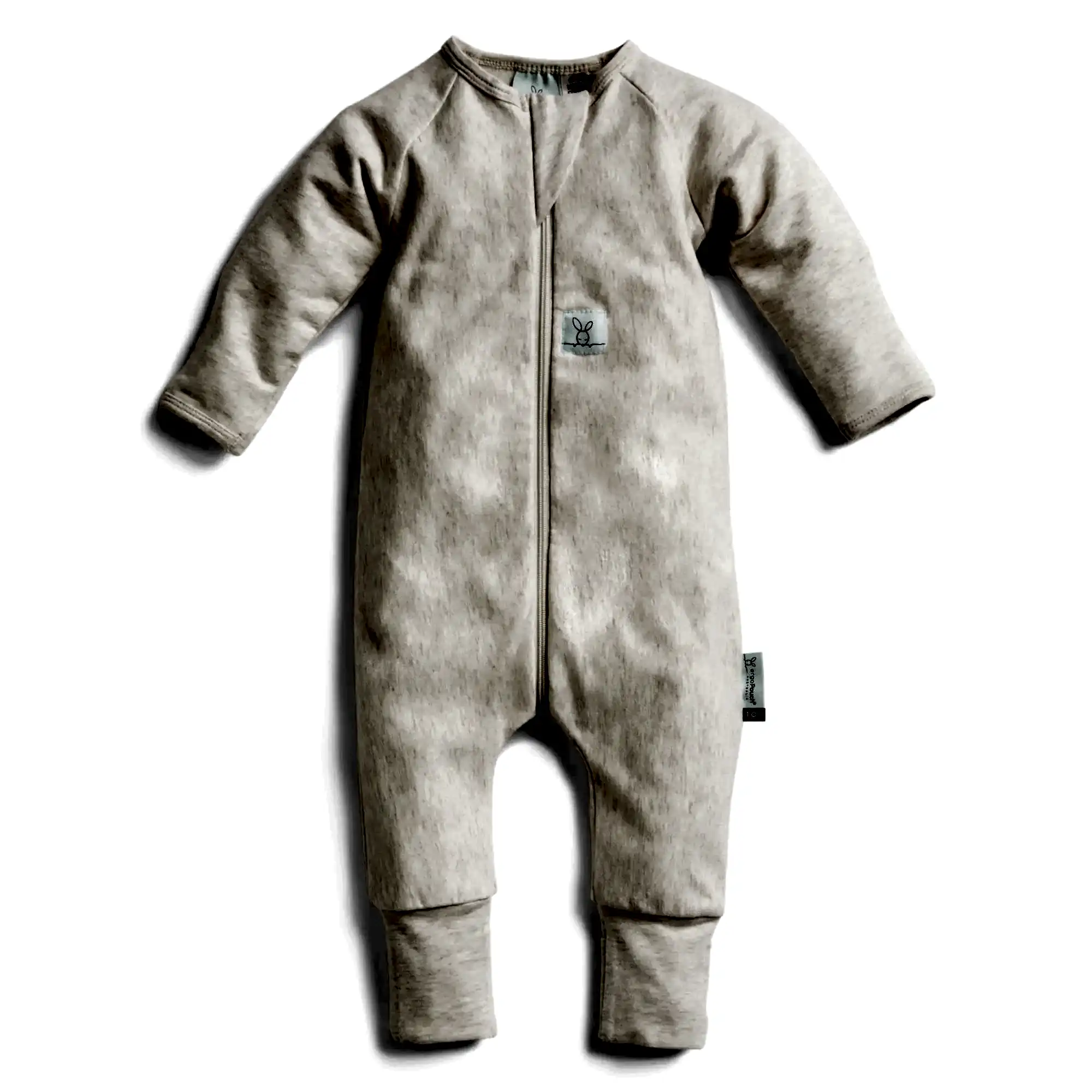 ErgoPouch Australia ErgoPouch Organik Pamuklu Patikli Pijama Tulum 1.0 TOG Qatmeal Marle Bej - Uyku Tulumu