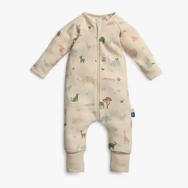 ErgoPouch Australia ErgoPouch Organik Pamuklu Patikli Pijama Tulum 1.0 TOG Savannah Krem - Uyku Tulumu