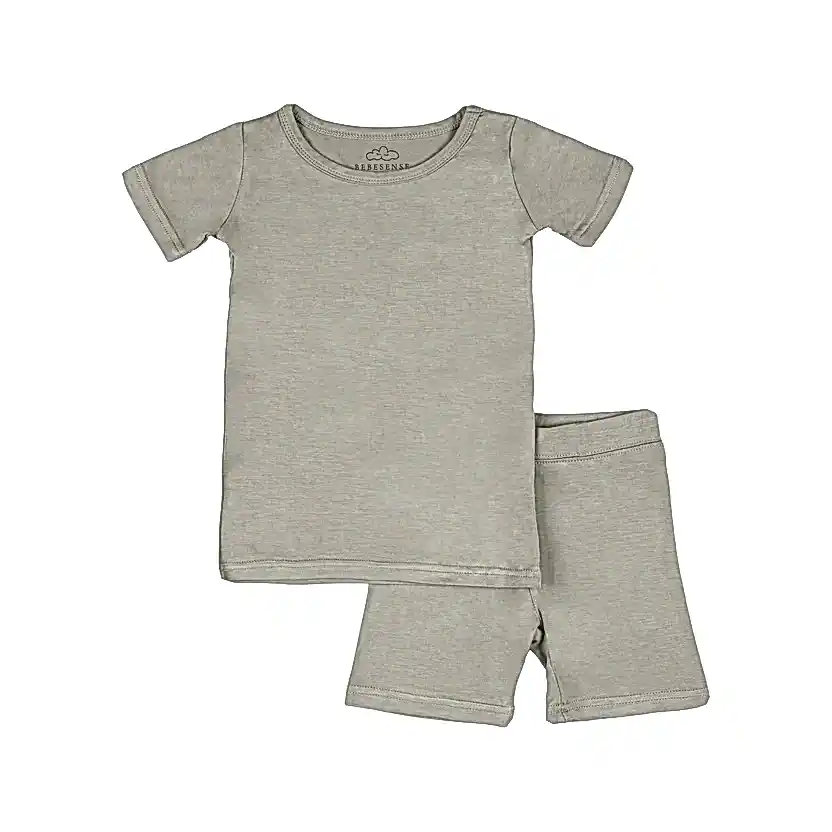 Bebesense Bambu Kısa Kollu Pijama Takımı Gri