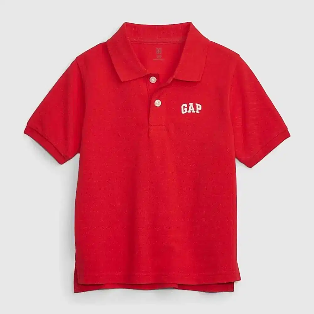 GAP Logolu Erkek Bebek Polo Yaka Kısa Kol T-shirt Kırmızı