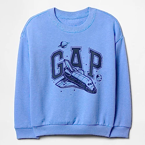 GAP Logolu Erkek Bebek Relaxed Havlu Kumaş S-Shirt Mavi