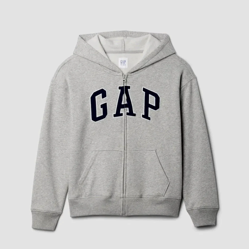 GAP Logolu Erkek Çocuk Fermuarlı S-shirt Ceket Gri