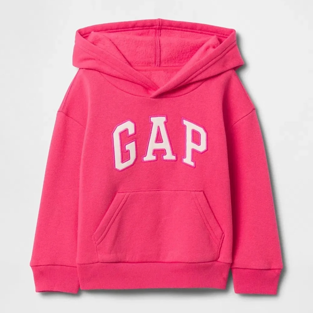 GAP Logolu Kız Bebek Kapşonlu S-Shirt Koyu Pembe