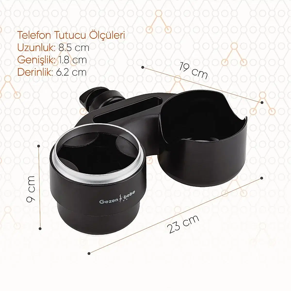 Gezenbebe 3’ü 1 Arada Bebek Arabası Telefon, Şişe ve Atıştırmalık Tepsisi