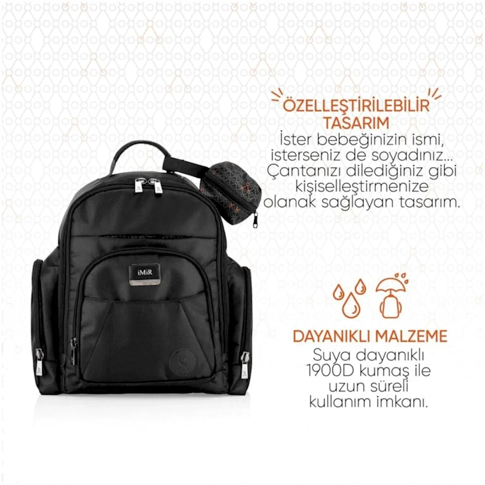 Gezenbebe Çok Fonksiyonlu Anne Bakım Çantası Siyah