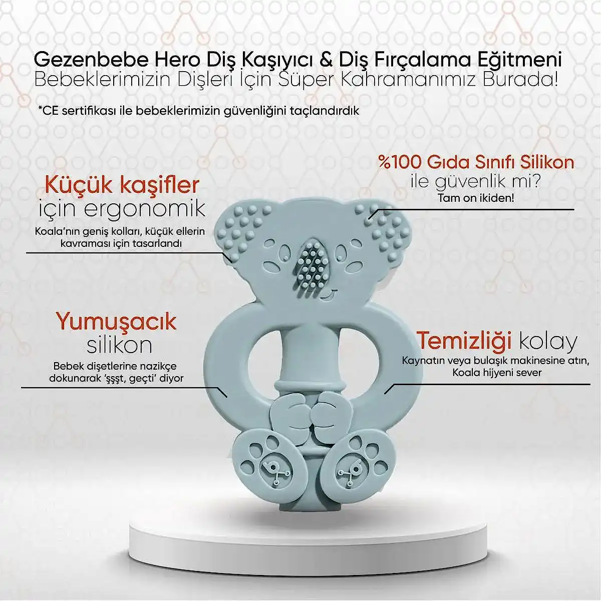 Gezenbebe Hero Diş Kaşıyıcı & Diş Fırçası Eğitmeni Mint