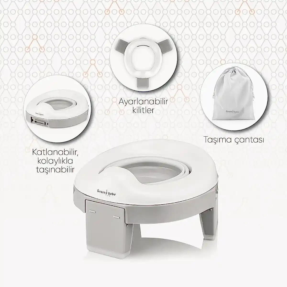 Gezenbebe Katlanabilir Seyahat Çocuk Tuvaleti STD