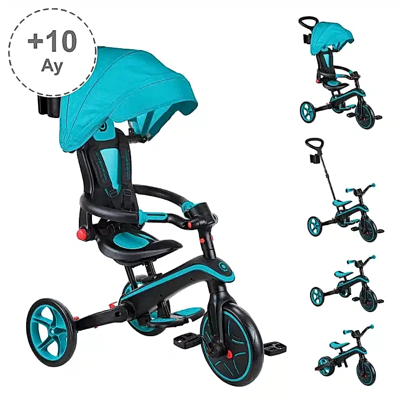 Globber Explorer 4in1 Katlanabilir Bisiklet - Mavi 10 Ay+