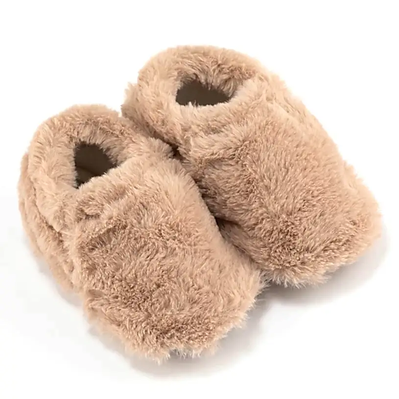 Hopfrög Furry Furry Bej Kürk Barefoot Patik Bej