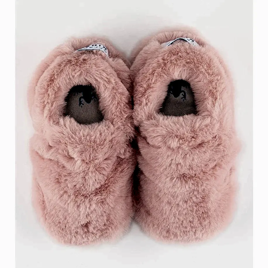 Hopfrög Furry Furry Pembe Kürk Barefoot Patik Pembe