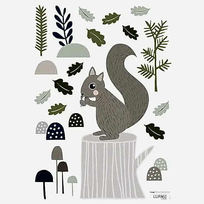 Lilipinso Bebek Odası Çıkartmalar Sincap 30x42 cm STD