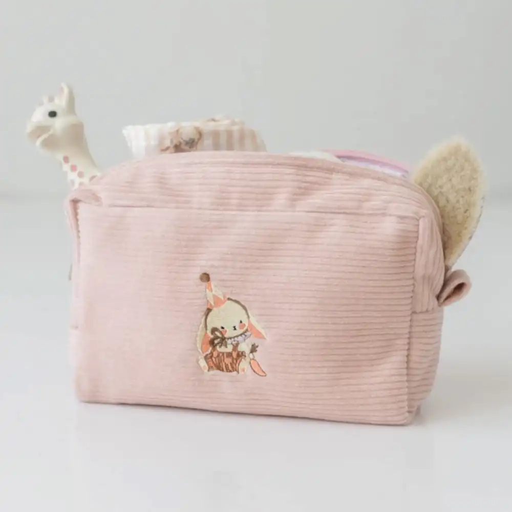 Mama Yoyo Kadife Organizer Çanta Pudra - Tavşan Nakışlı