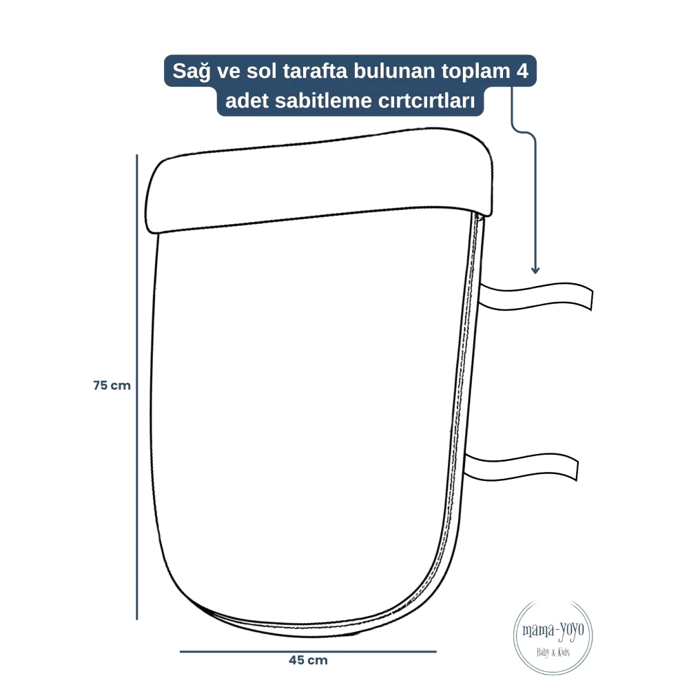 Mama Yoyo Welsoftlu Lastikli Puset Battaniyesi- Çiçek Desenli