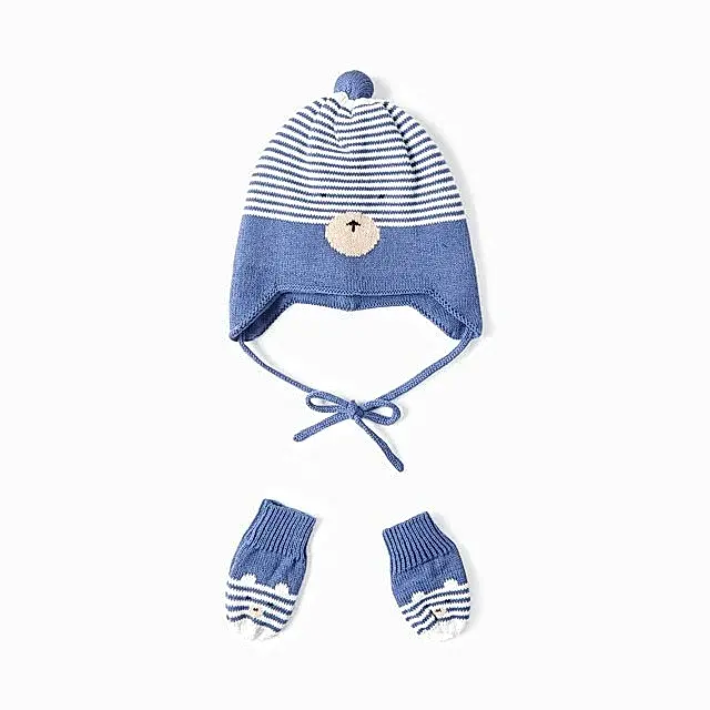 Mayoral Kışlık Erkek Bebek Eldiven Bere Set Mavi