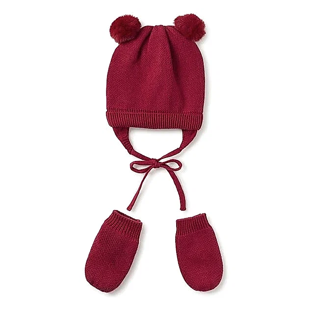 Mayoral Kışlık Kız Bebek Bere Eldiven Set Kırmızı