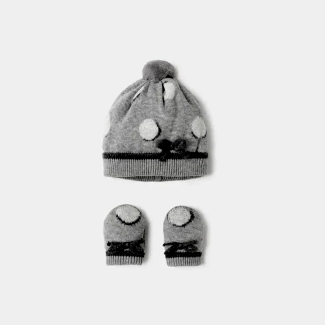 Mayoral Kışlık Kız Bebek Eldiven Bere Set Gri
