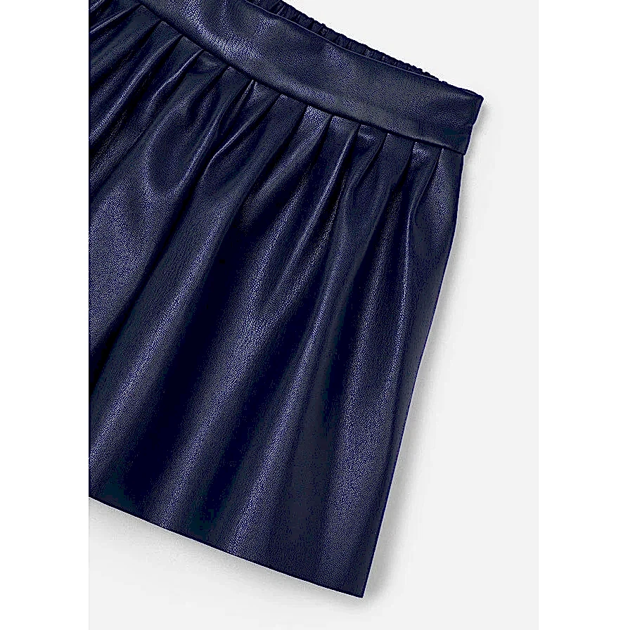 Mayoral Kışlık Kız Deri Şort Etek Lacivert