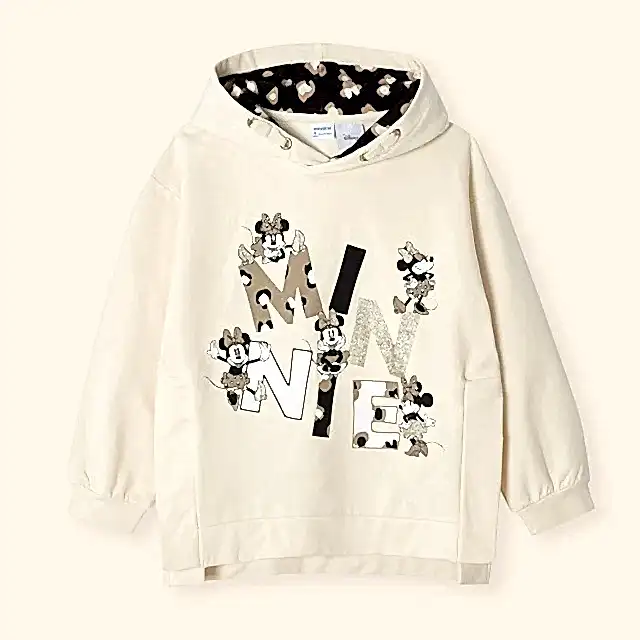 Mayoral Kışlık Kız Kapşonlu S-shirt - Minnie Ekru