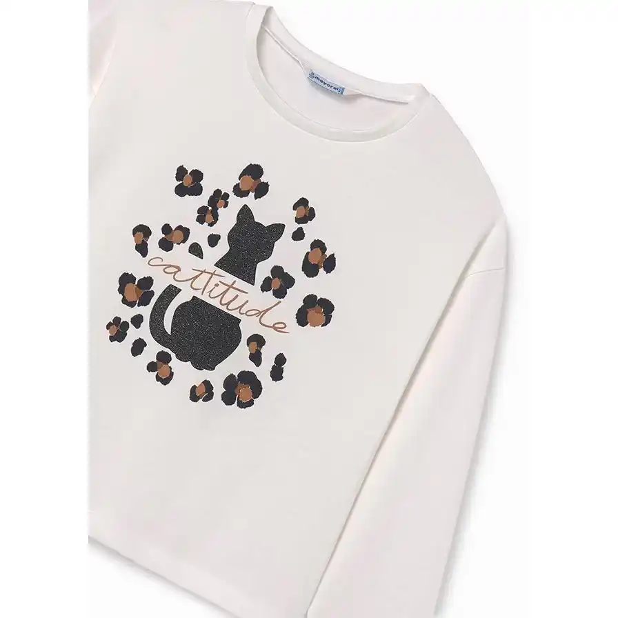 Mayoral Kışlık Kız Uzun Kol Bluz Ekru