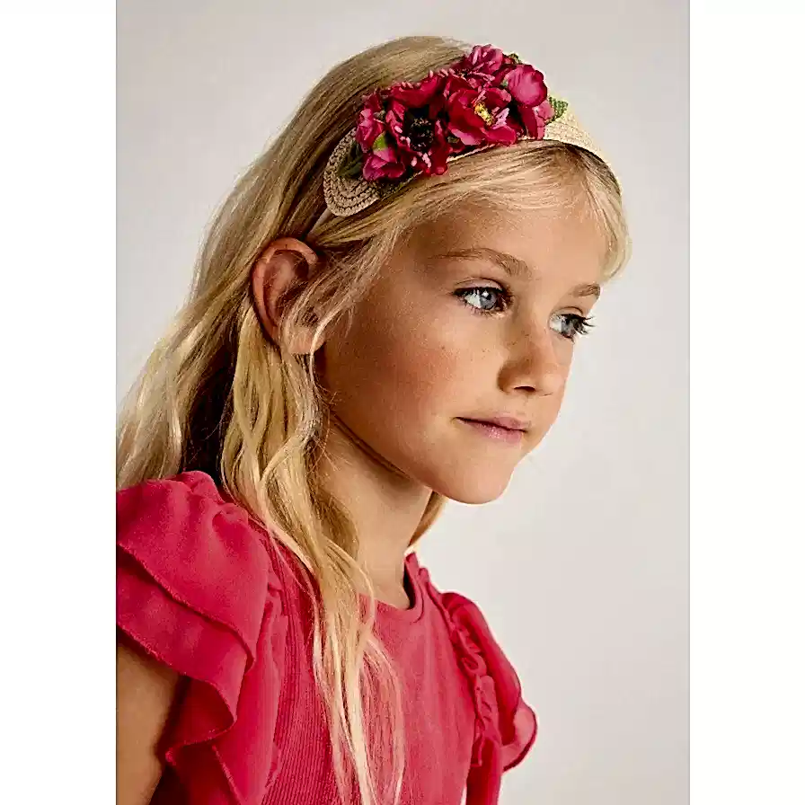 Mayoral Kız Çiçekli Saç Bandı Koyu Pembe