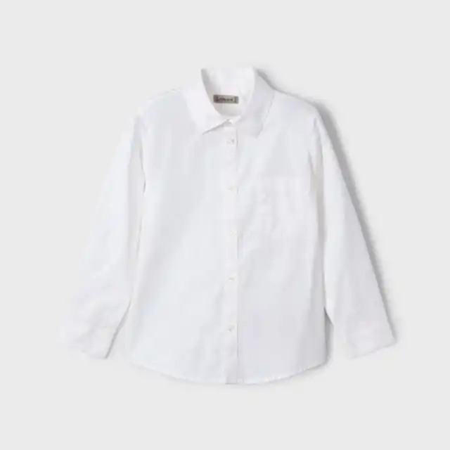 Mayoral Yazlık Erkek Basic Uzun Kol Gömlek Beyaz