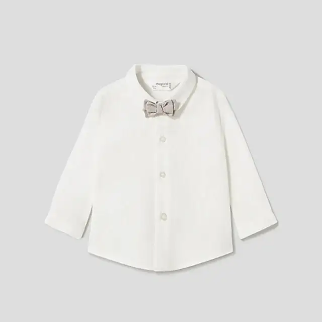 Mayoral Yazlık Erkek Bebek Gömlek Papyon Set Ekru