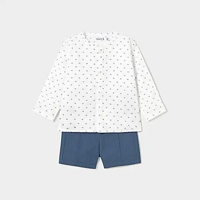 Mayoral Yazlık Erkek Bebek Gömlek Şort 2'li Set Mavi