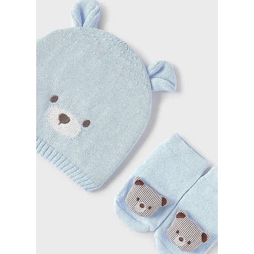 Mayoral Yazlık Erkek Bebek Örme Şapka Çorap Set Mavi
