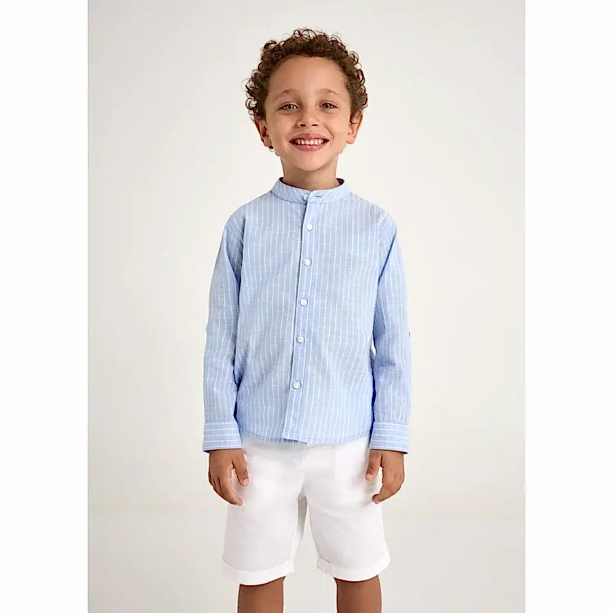 Mayoral Yazlık Erkek Gömlek Kumaş Bermuda Set Mavi