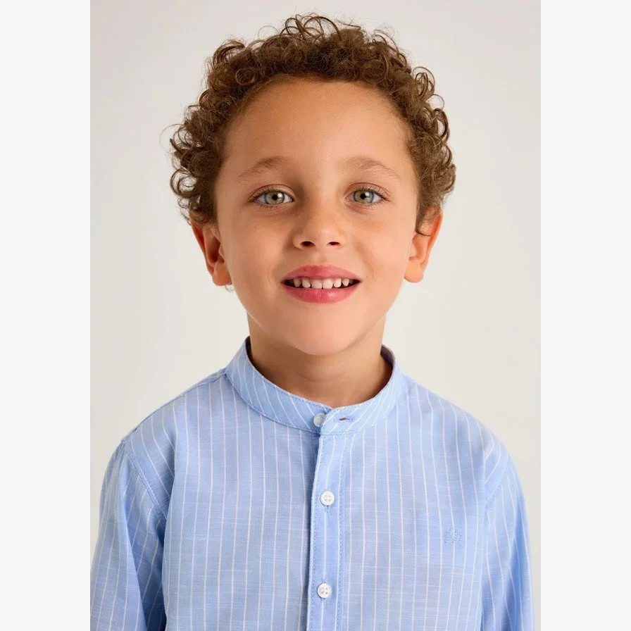 Mayoral Yazlık Erkek Gömlek Kumaş Bermuda Set Mavi