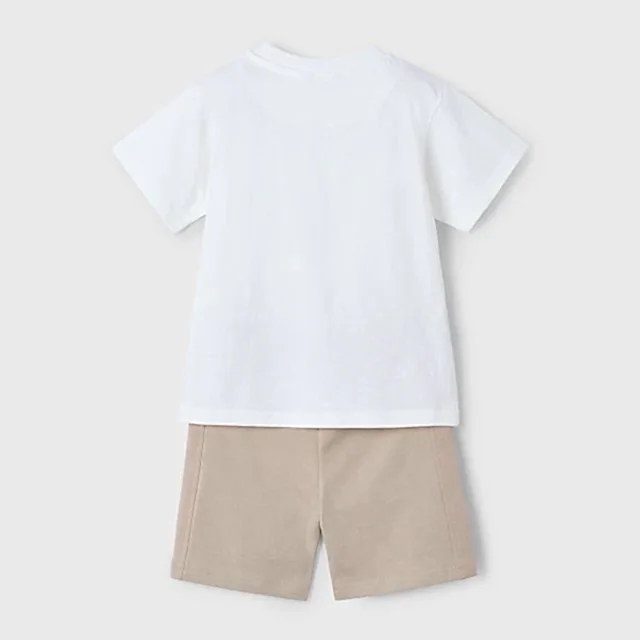 Mayoral Yazlık Erkek T-shirt Şort 2'li Set Beyaz
