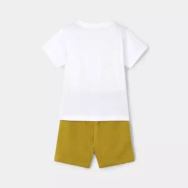 Mayoral Yazlık Erkek T-shirt Şort 2'li Set Beyaz