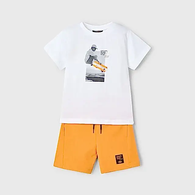 Mayoral Yazlık Erkek T-shirt Şort 2'li Set Turuncu