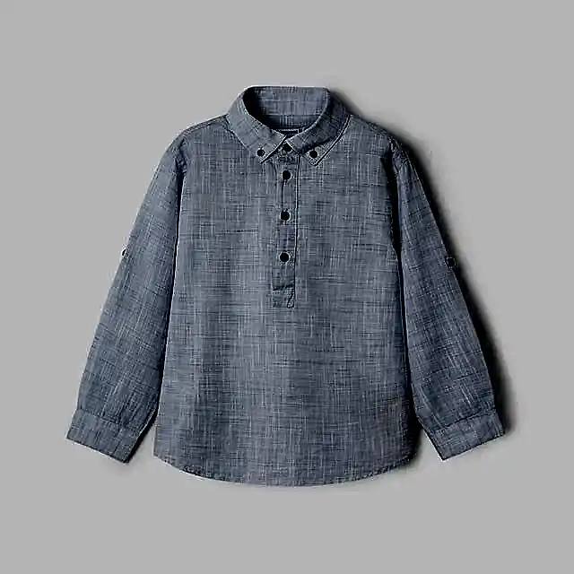 Mayoral Yazlık Erkek Uzun Kol Gömlek Mavi