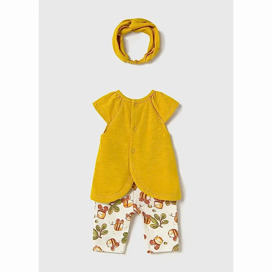 Mayoral Yazlık Kız Bebek Bluz Tayt Pantolon 3'lü Set Yeşil